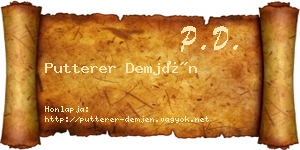 Putterer Demjén névjegykártya